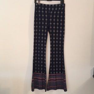 Blue pattern boho pants
